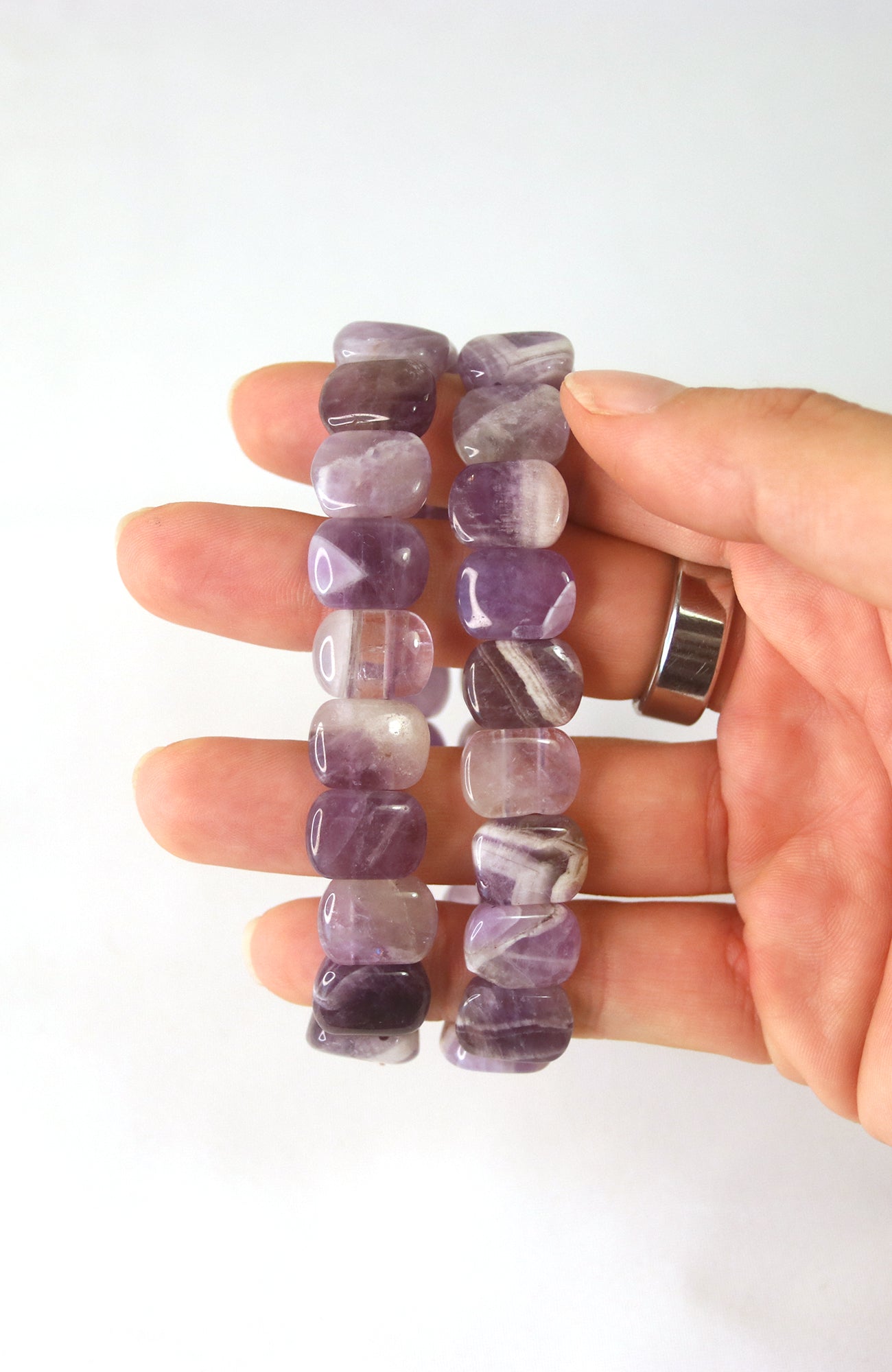 Amethyst Squared Oval Bracelet